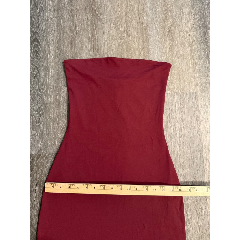 Aritzia strapless contour tube dress long burgundy double lined size M - Picture 6 of 10